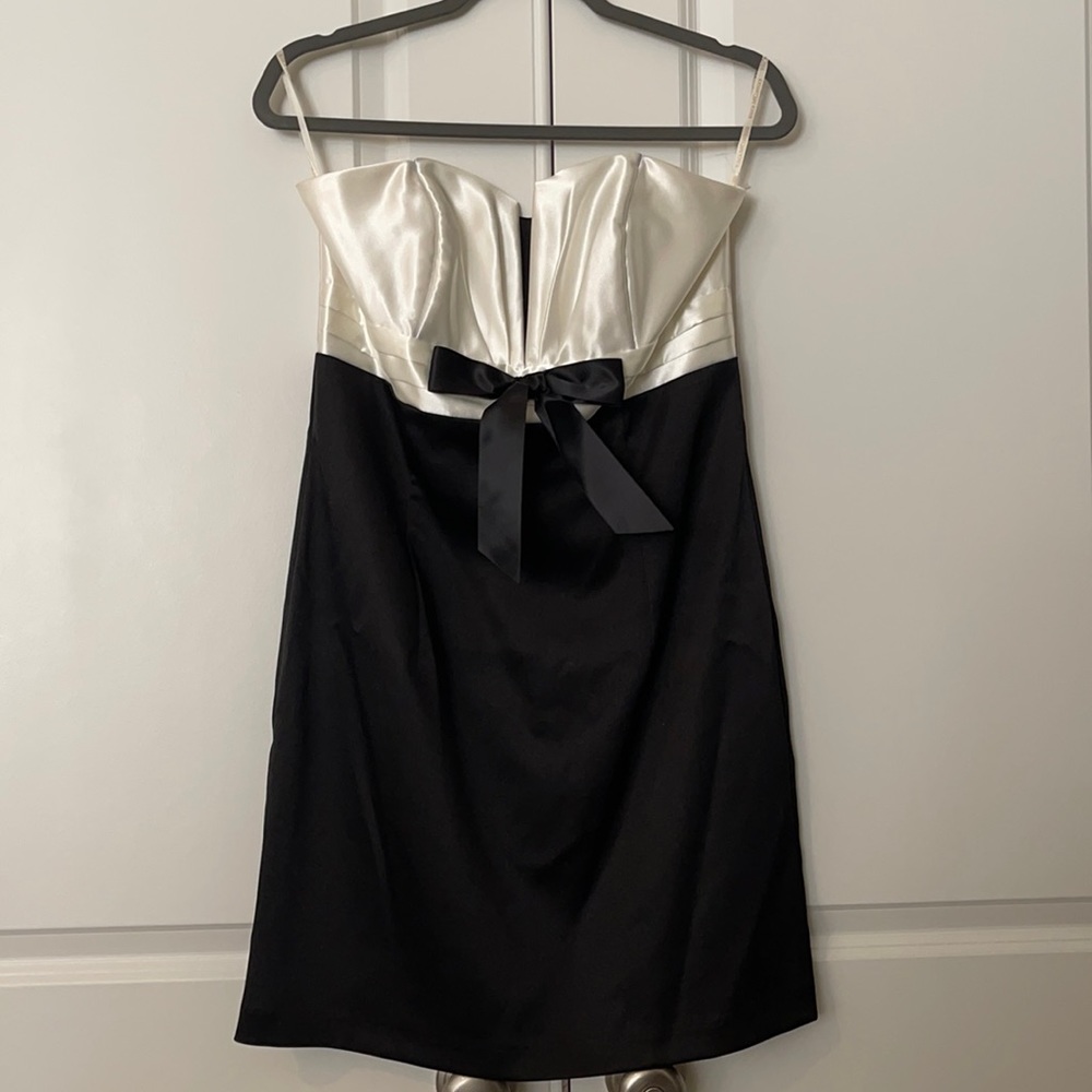 NWT Jessica McClintock white and black formal dress